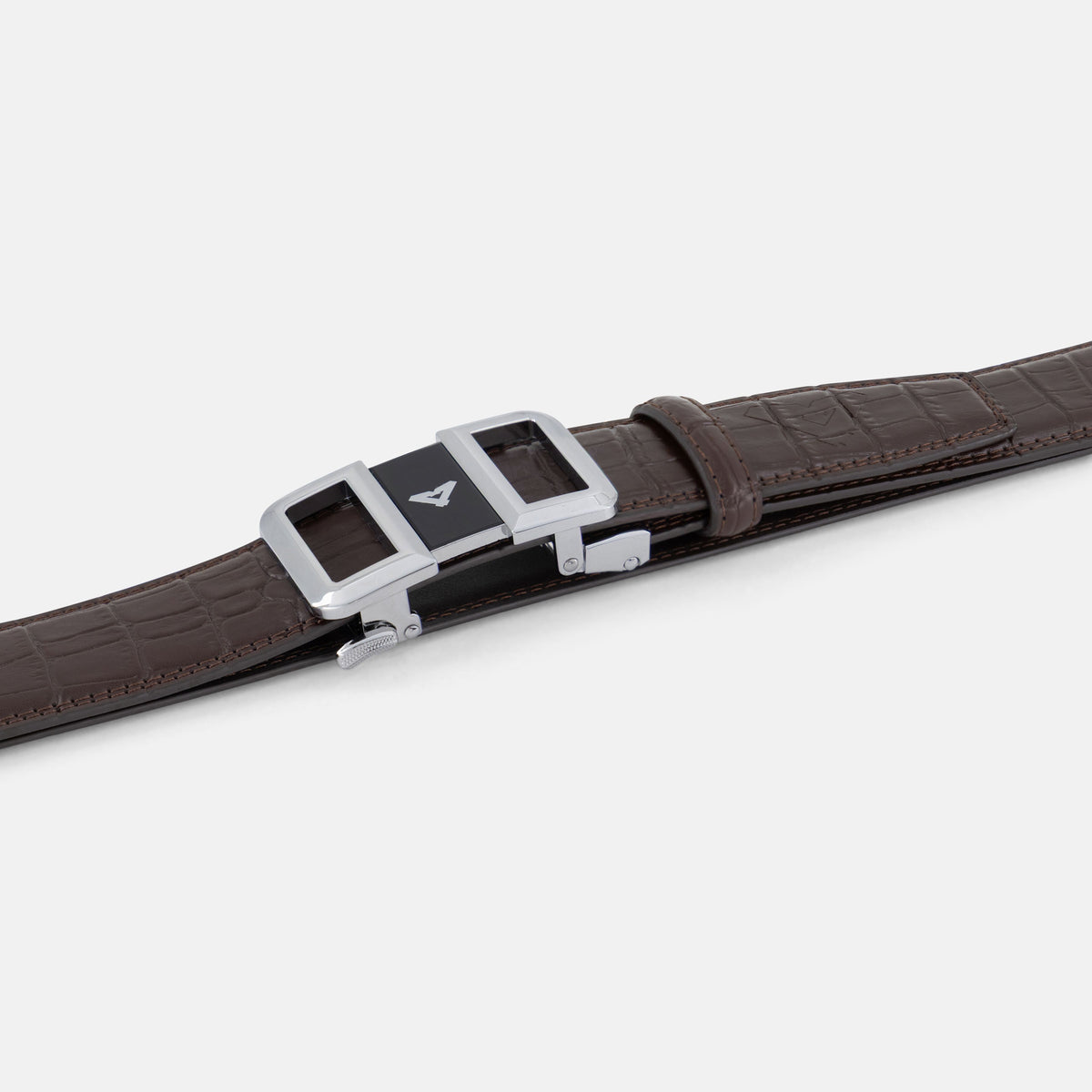 Marrone Croc - Zeno Silver