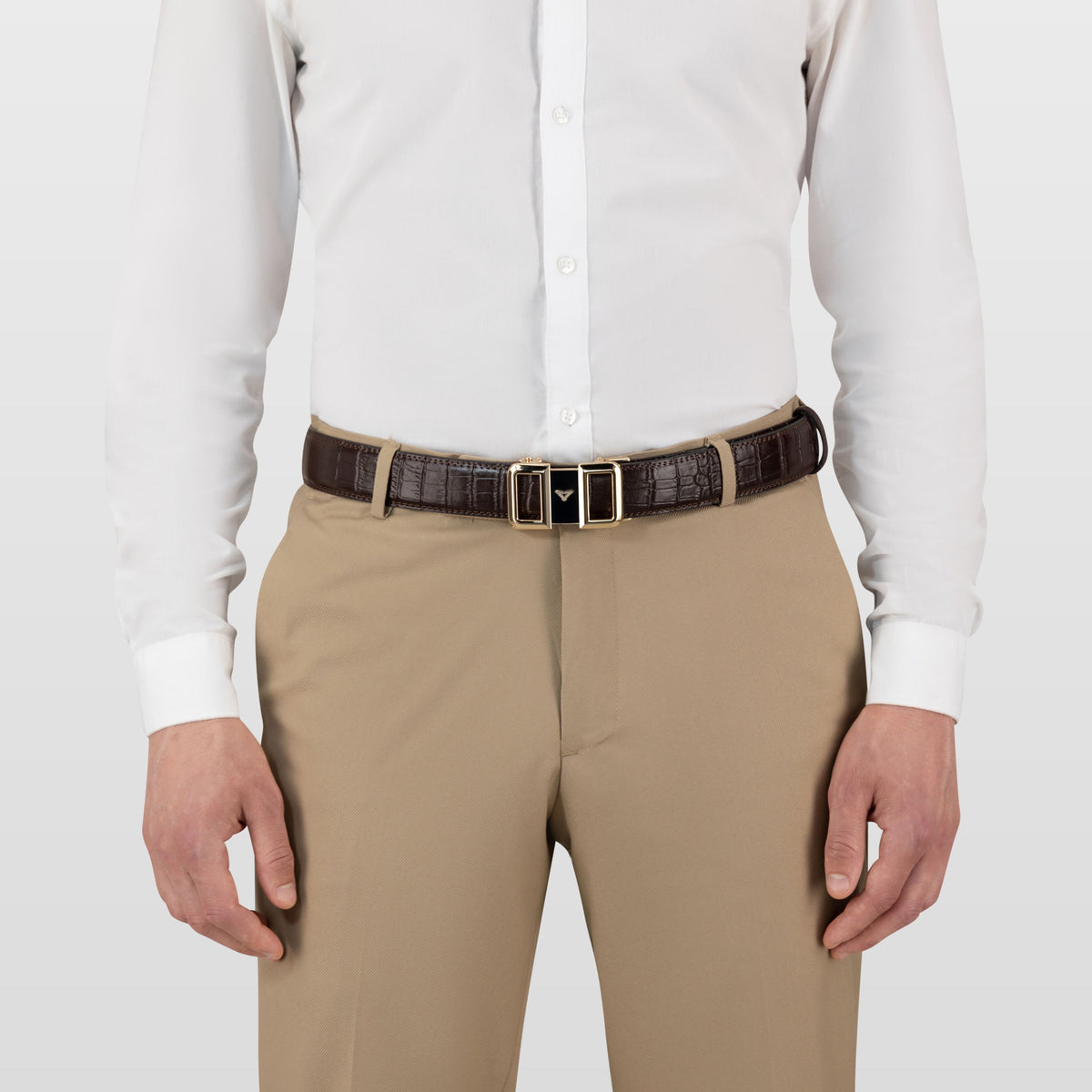 Marrone Croc - Zeno Gold
